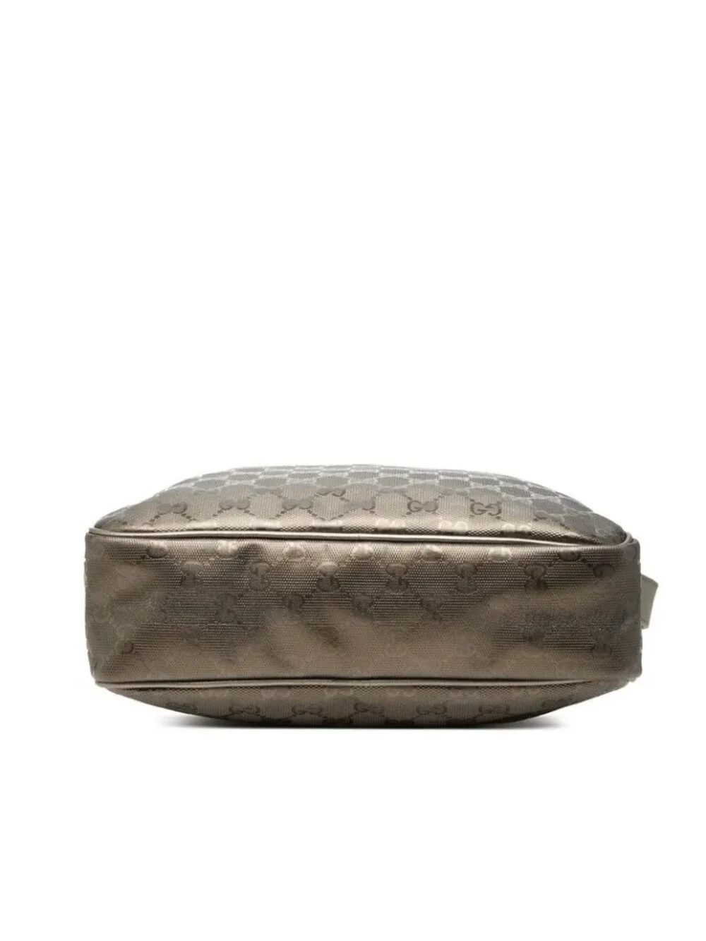 Gucci GG Supreme Crossbody Shoulder Bag Gold Brown Leather